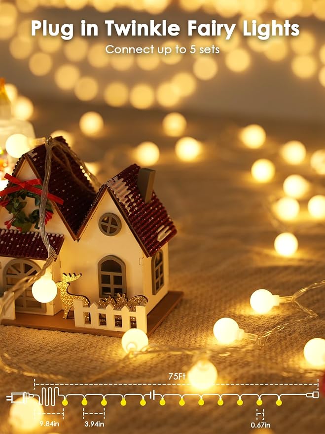 200LED Connectable Globe String Lights Indoor Outdoor - Image 5