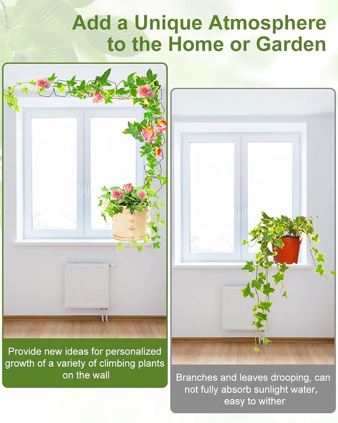 18 Pcs Garden Chain Trellis for Indoor Climbing Plants, Unique 6-Corner Plant - Image 4