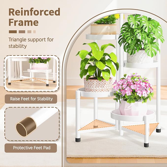 LASZOLA 5 Tiered Folding Tall Plant Stand Indoor - Image 3