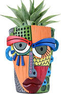 Abstract Face Planter Pots for Plants, Hand-Painted Colorful Flower Pots by Midogaigai