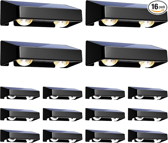 SOLPEX Solar Fence Lights Outdoor, 9 Fixed Colors ＆ Color Changing Fence Solar by Solpex