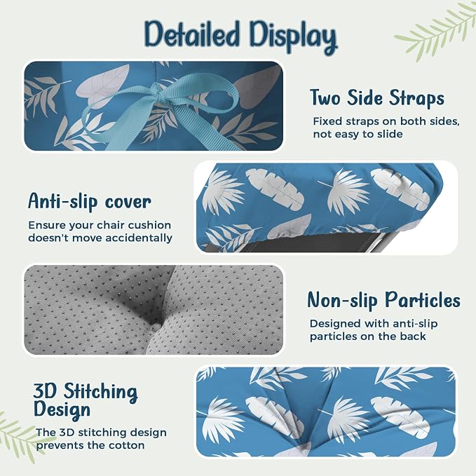 4 Pack Outdoor Chaise Lounge Chair Cushion 75.1 x 22.8 x 4.7 Inches 100% - Image 5
