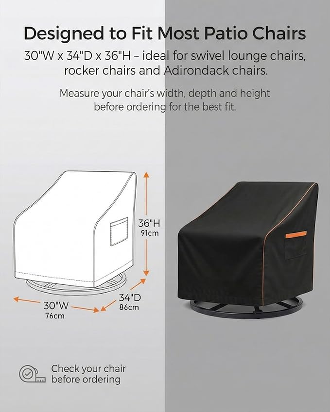Outdoor Waterproof Patio Chair Covers, Heavy Duty Oxford Coating Weather - Image 3