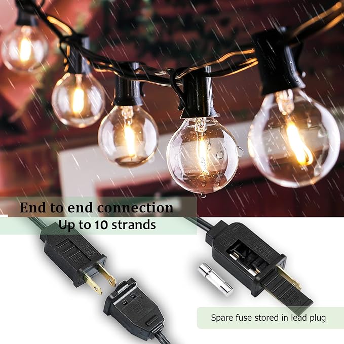 DAMAING Outdoor String Lights 300FT Waterproof Globe String Lights - Image 3