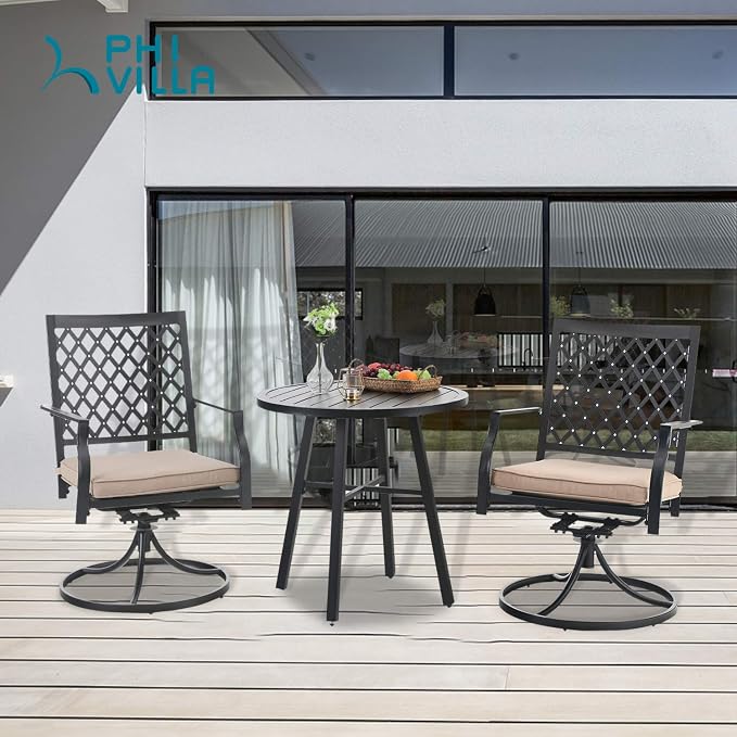 PHI VILLA 3 Piece Outdoor Bistro Dining Set - Image 7
