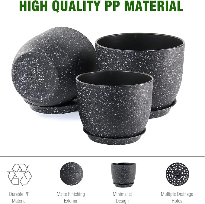 Large Flower Pots 12/10/9 inch, Plant Pots - Image 4
