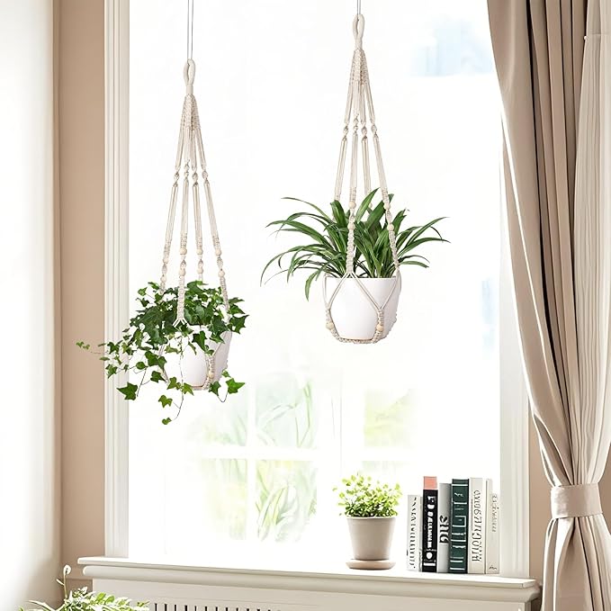 Macrame Plant Hanger Indoor Set of 2 - Image 5