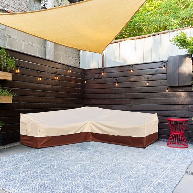 Outdoor Sectional Cover V-Shaped Garden Patio Furniture Covers Waterproof - Image 2
