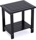 2-Tier Adirondack Side Table – Weather Resistant Wooden End Table, Rectangular by AN68-Home-Clicknow
