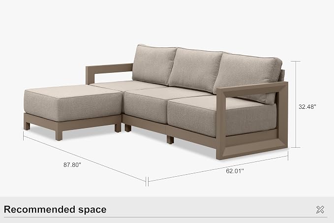 PURPLE LEAF Patio Furniture Set L-shaped Outdoor Couch - Image 9