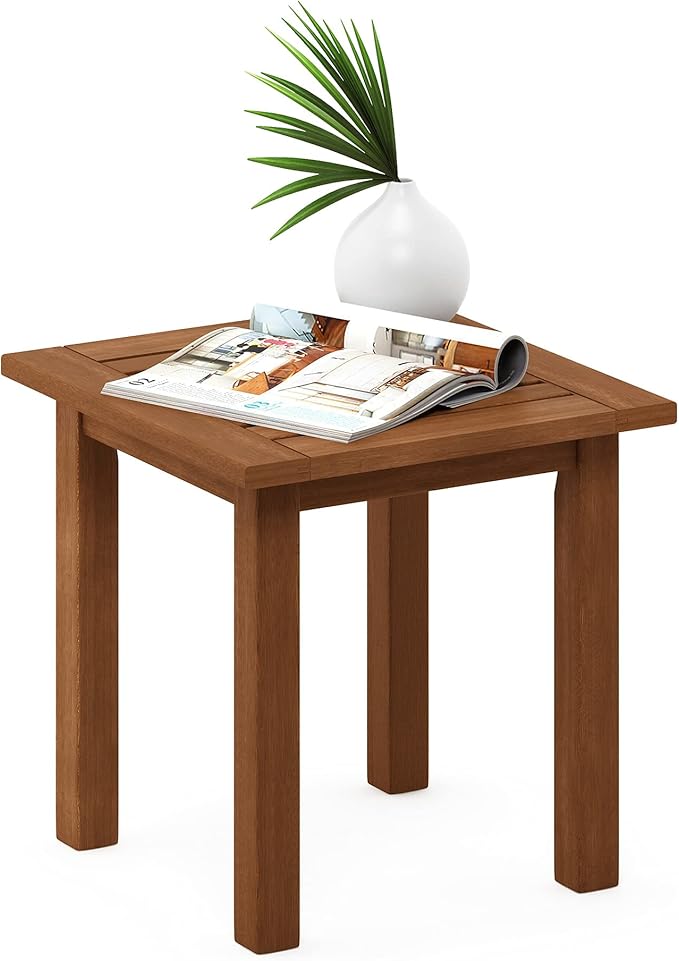 Furinno FG18506 Tioman Hardwood Patio Furniture Outdoor End Table by Furinno-FitsYourSpaceFitsYourBudget