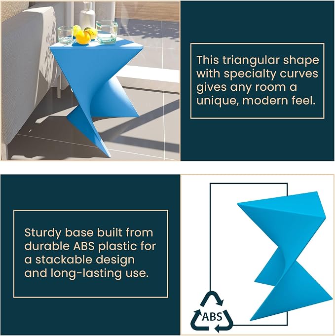 LeisureMod Modern Blue Accent End Table - Image 5