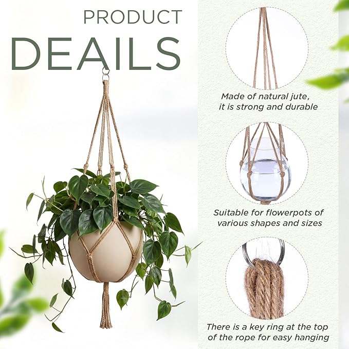 EBOOT 2 Pack 41 Inch Large Macrame Plant Hanger Rope to Hang Flower Pot Plant - Image 3
