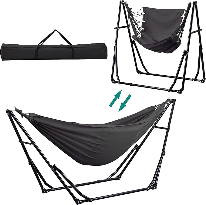 Ainfox Hammock with Foldable Stand, 2 in 1 Hammock and Swinging Chair with by Ainfox