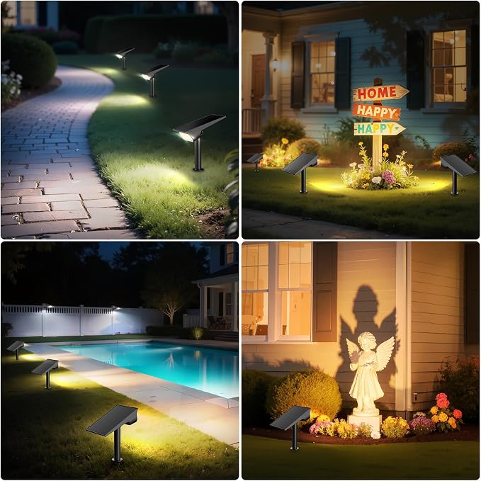 Solar Light Outdoor Waterproof IP65, 56 LED 3 Color Modes Solar Spot Lights - Image 8