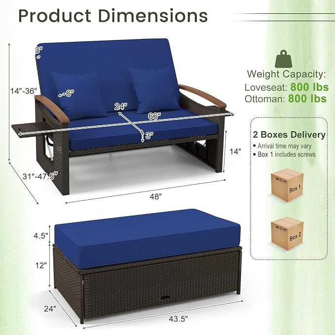 Tangkula Patio Rattan Daybed - Image 5