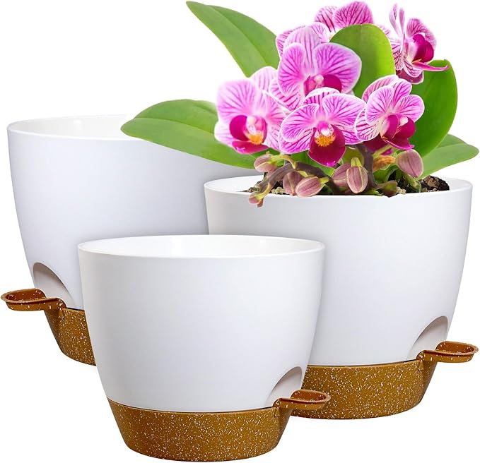 10/9/8 inch Medium Self Watering Pots, Plant Pots by WSMKSZ