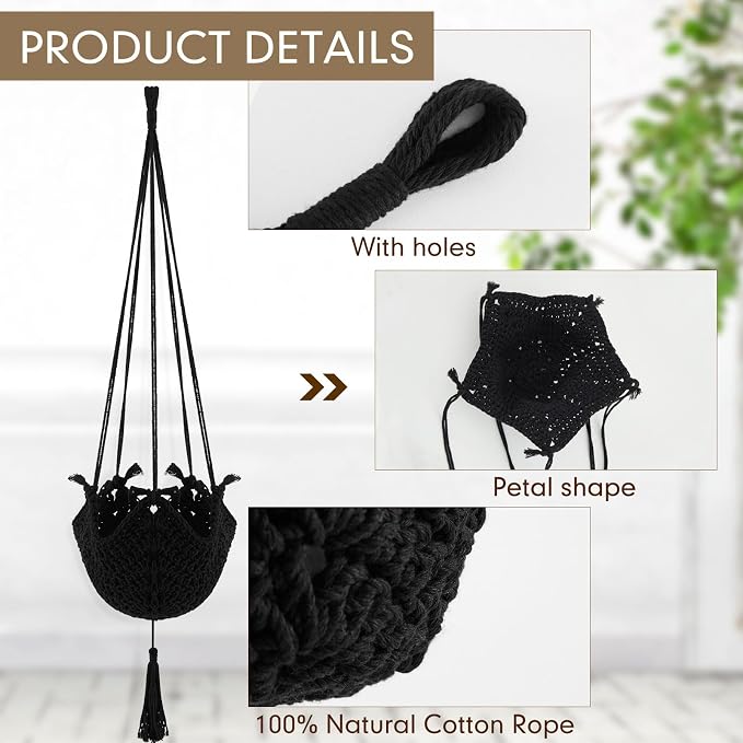 Shappy 2 Pack Jute Crochet Long Plant Hanger - Image 5