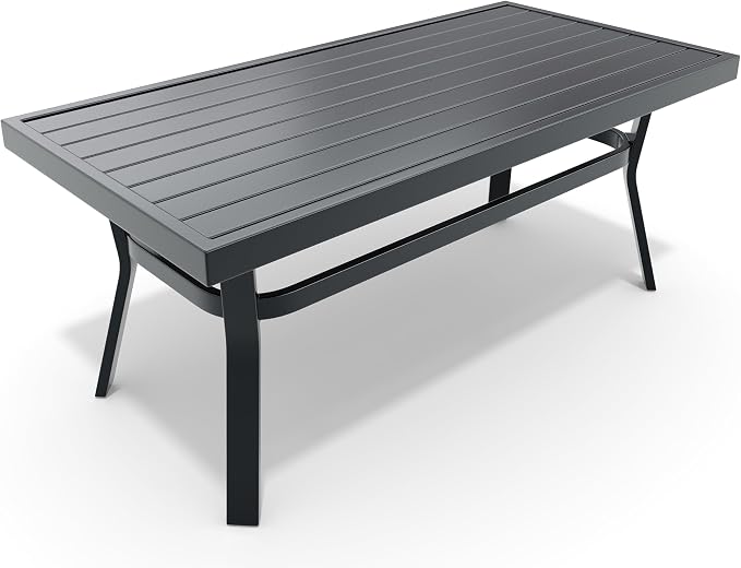 HOMREST Metal Outdoor Ottoman, 3-Piece Aluminum Footstool w/Removable Cushion - Image 4