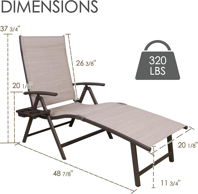 Kozyard Cozy Aluminum Reclining Lounge Chair - Image 3
