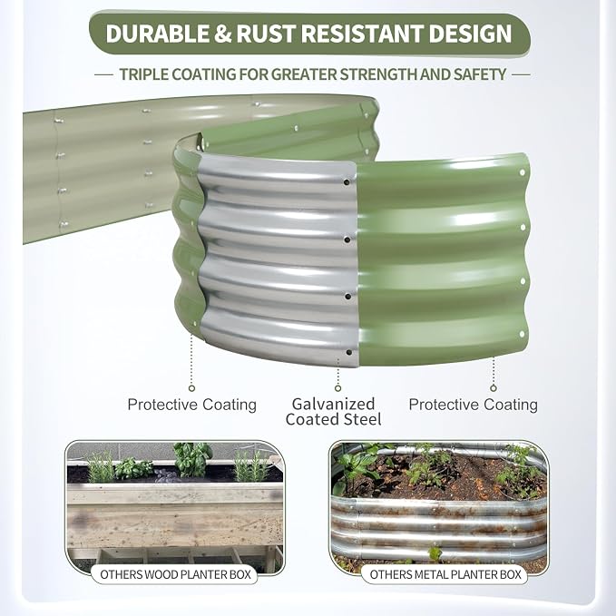 Galvanized Raised Garden Bed Outdoor- Raised Beds - Image 3