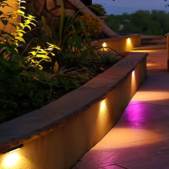 8 Pack 7 inch RGB LED Hardscape Lighting Step Lights Retaining Wall Lights - Image 7