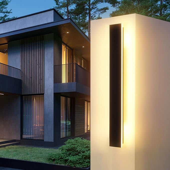 Outdoor Wall Light LED Long Wall Sconce 31.5in Ip65 Waterproof Black Modern by YCMGEAD