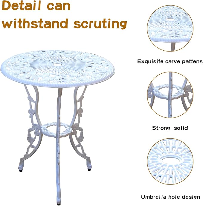 JARDIN DE CENTENNIAL Patio Bistro Set.Rust-Resistant Cast Aluminum Bistro Table - Image 4
