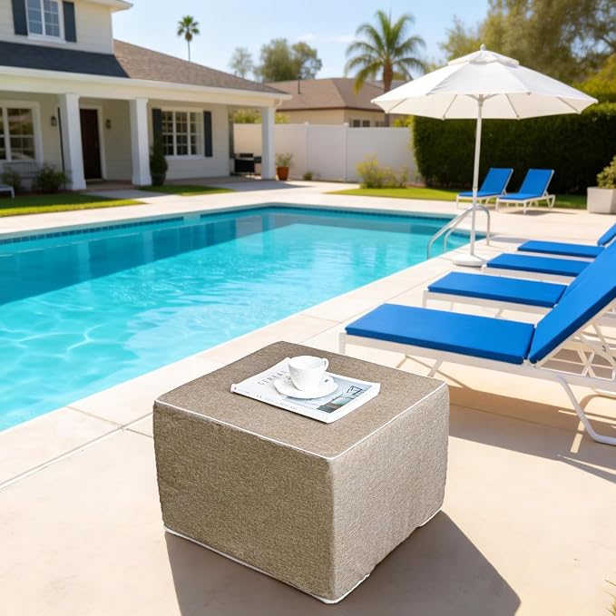 Outdoor Ottoman 20x20x14 Inches Outdoor Square Ottomans - Image 9