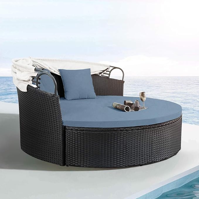 66" Round Daybed Cushion Cover & 3 Pillow Covers Set - Image 5