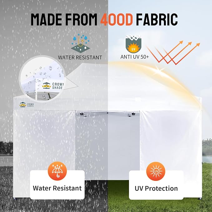 CROWN SHADES 10x15 Pop Up Canopy Tent, Thicken Frame Commercial Heavy Duty Tent - Image 6