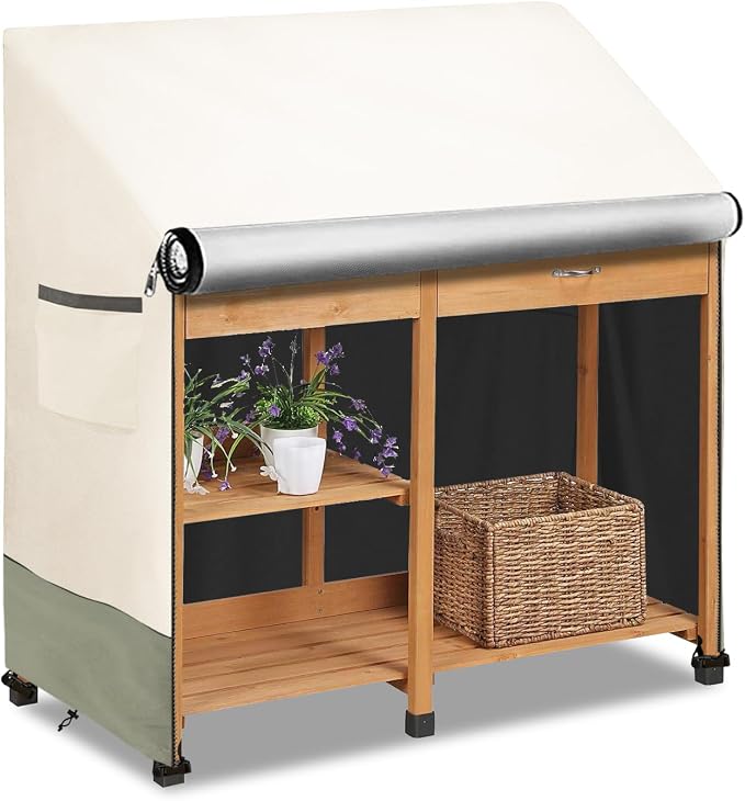 Outdoor Garden Potting Bench Table Cover by Osileyo