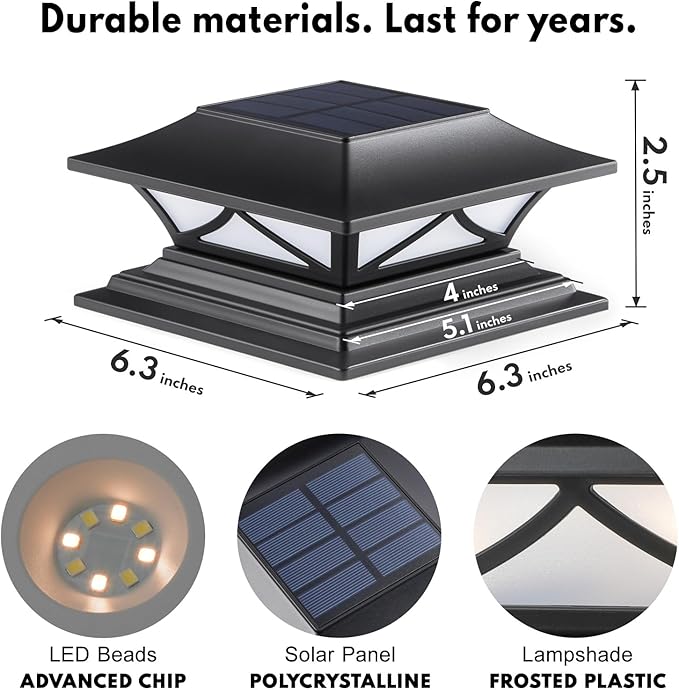 PASAMIC 12 Pack Solar Post Cap Lights, Waterproof Outdoor Lights - Image 3