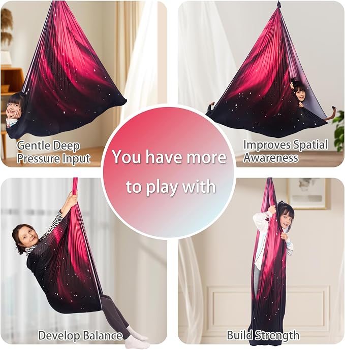 Sensory Swing for Kids Indoor and Outdoor Therapy Cuddle Swing Snuggle Hammock - Image 4