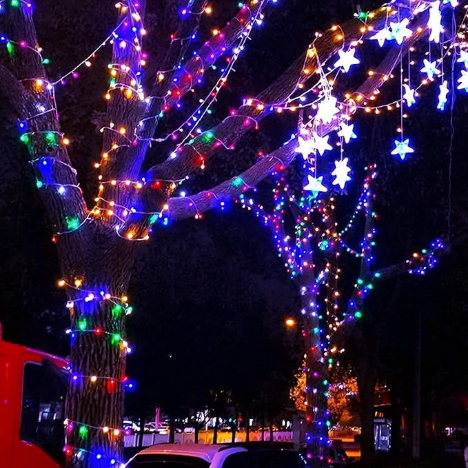 JMEXSUSS 300 LED Multicolor Christmas Tree Lights 8 Modes Colored String Lights - Image 3