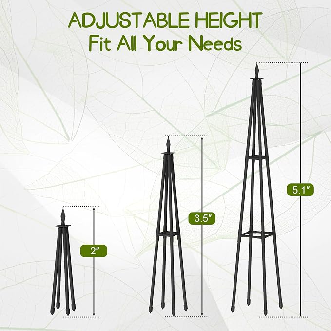 Obelisk Trellis for Climbing Plants Outdoor, 4.0 Ft Garden Trellis for Potted - Image 3