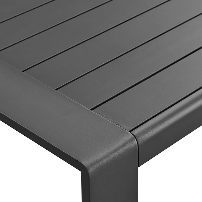 Modway Lirienne Aluminum Outdoor Coffee Table in Gray - Image 9