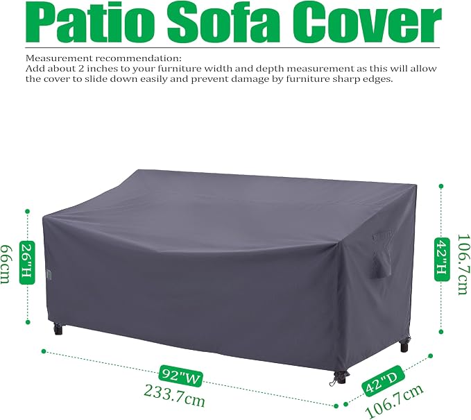 F&J Outdoors X-Large Heavy Duty Patio Sofa Cover Waterproof Anti-UV Furniture - Image 2