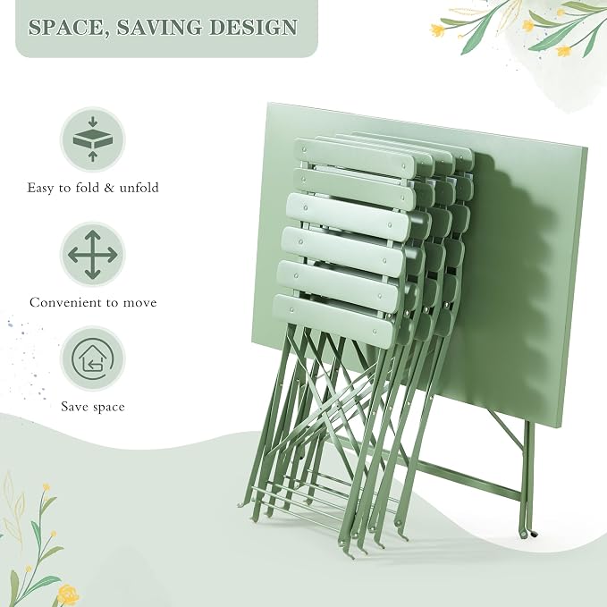 MELLCOM 5-Piece Foldable Patio Dining Set - Image 8