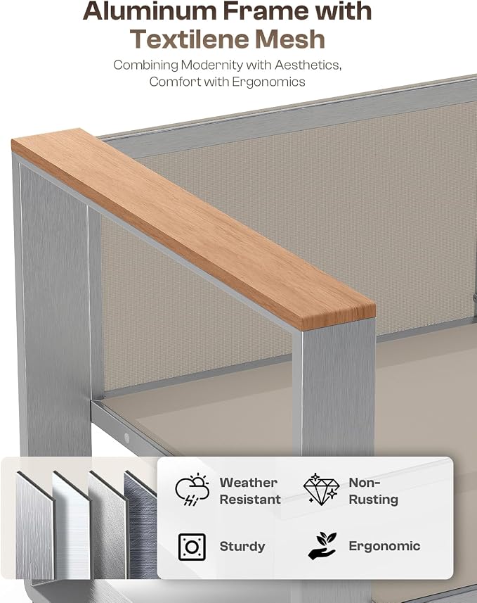 Outdoor Patio Furniture Set, 7 Seats Outdoor Patio Conversation Sets - Image 3