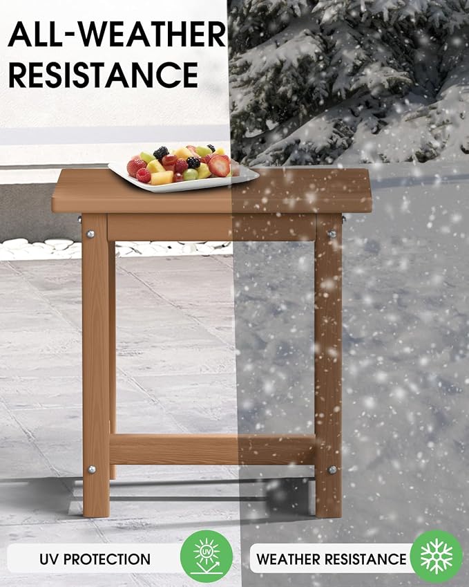 Outdoor Side Table – 17" HDPE Adirondack Side Table, Sturdy Small Outdoor Tables - Image 4