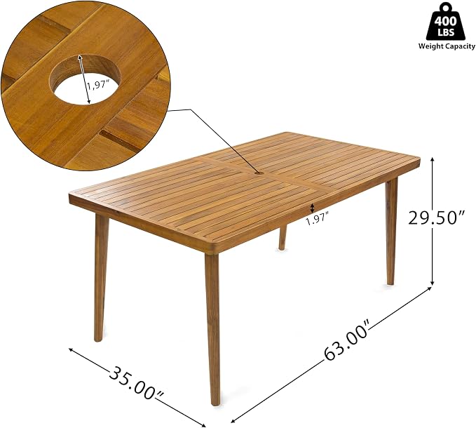 Christopher Knight Home Elko Acacia Wood Outdoor Dining Set - Image 5