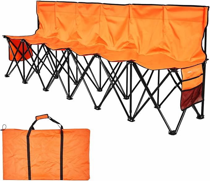 VEVOR Portable Folding Bench, 6 Seat Foldable Soccer Bench - Image 9