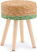 Handwoven Outdoor Ottoman, Water Hyacinth Pouf Round Patio Footstool by LGENHOOMHandwovenNaturalWaterHyacinthBasket