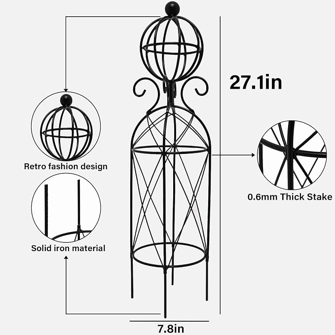 Garden Obelisk Trellis for Climbing Plants - Image 2