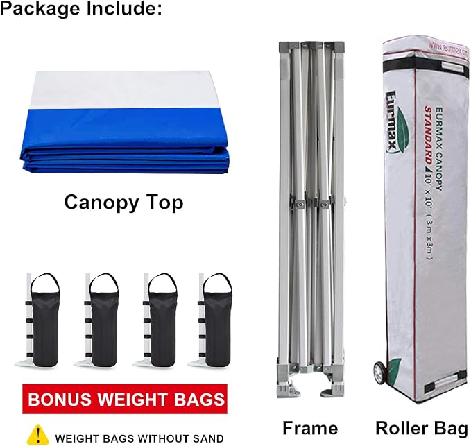 Eurmax USA Standard 10x10ft Patio Pop Up Canopy Tent - Image 6