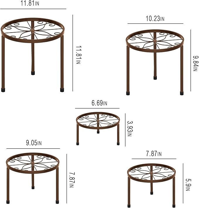 CADANI 5-Pack Metal Plant Stands - Image 7