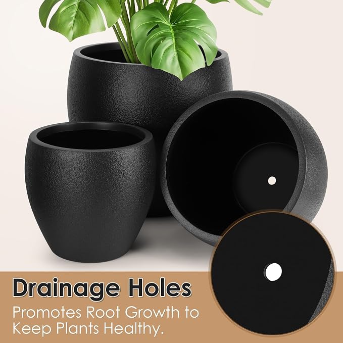 Plant Pots 17.5/14.8/12.2 inch Set of 3, Flower Pots - Image 3