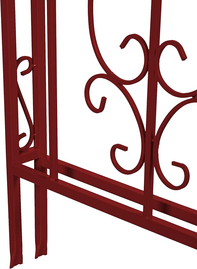 Plow & Hearth Arch Metal Outdoor Garden Arbor, 84 inches Tall, Iron Trellis - Image 5