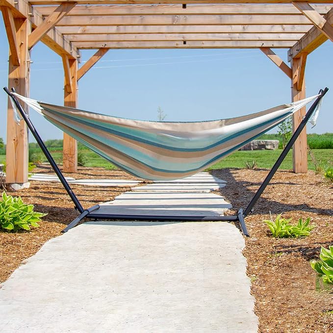 Vivere Brazilian Style Sunbrella Double Hammock - Image 4